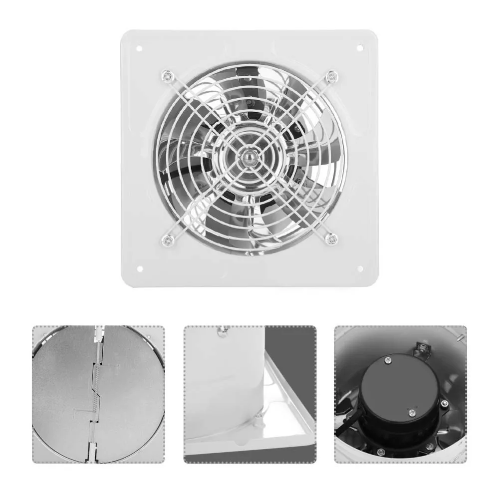 Вытяжной вентилятор мощностью 40 Вт 220 В, 6-дюймовый Вытяжной вентилятор, Настенный, с низким уровнем шума, для домашней ванной комнаты, для кухни, для вентиляции  Изображение 3