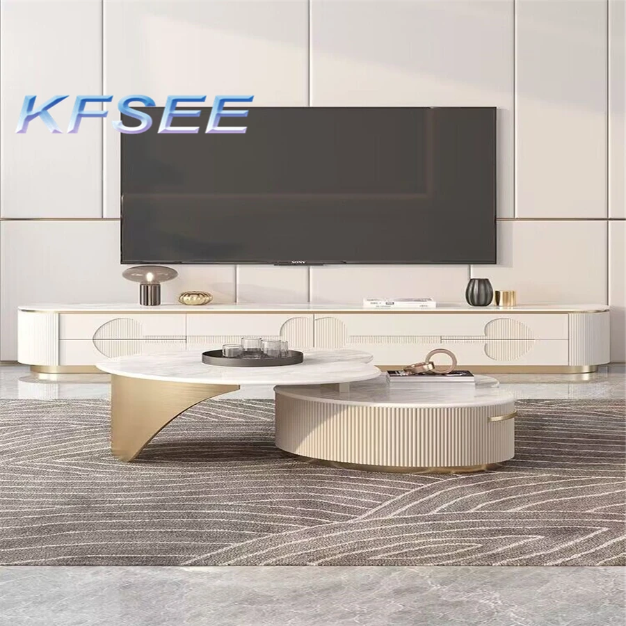 Деревянный выдвижной легкий Роскошный современный шкаф для телевизора Kfsee или журнальный столик Изображение 0