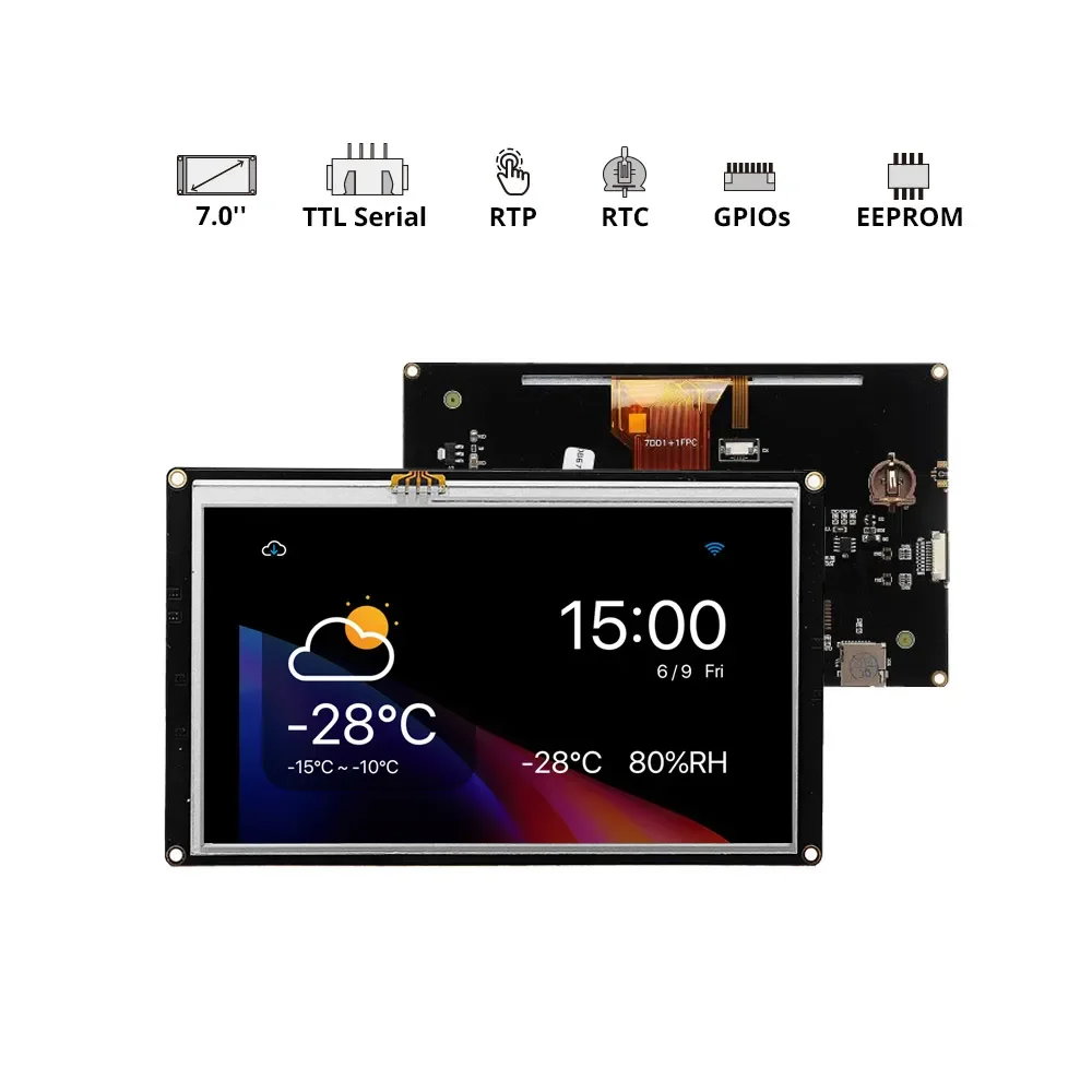 ЖК-дисплей Nextion с улучшенным 7,0-дюймовым сенсорным TFT-дисплеем HMI, плата контроллера Raspberry Pi Lcd NX8048K070 Изображение 0