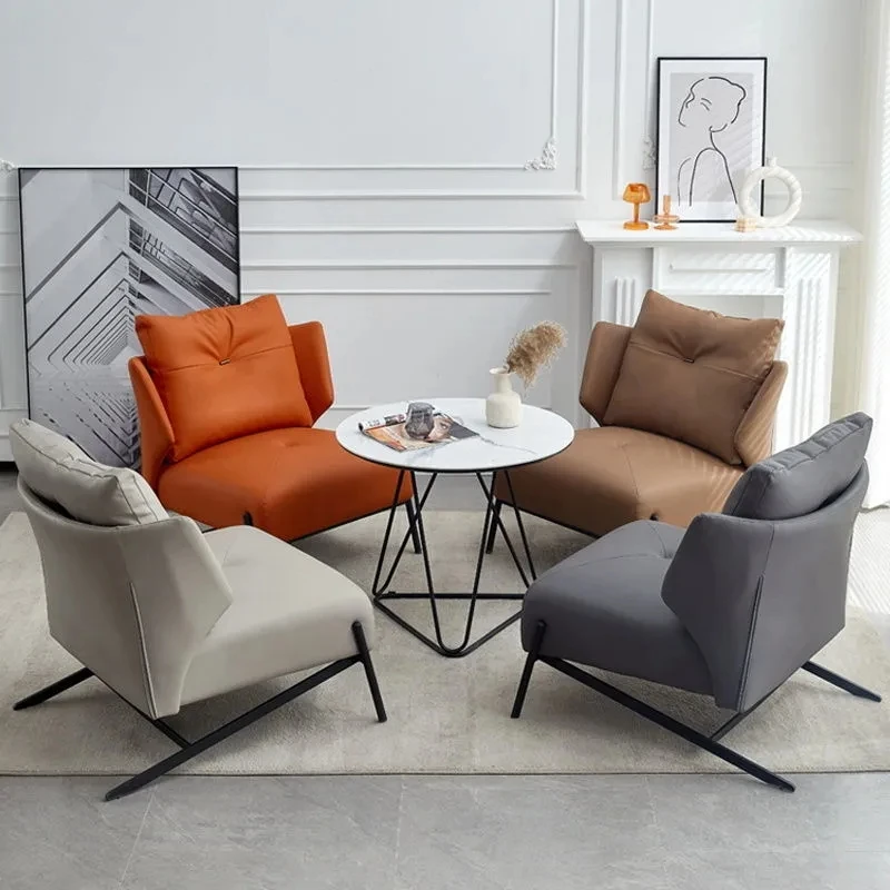 Игровой зал, кресла для гостиной, кресло для отдыха, мобильное удобное современное кожаное кресло для дома, итальянские шезлонги для салона, скандинавская мебель Изображение 3