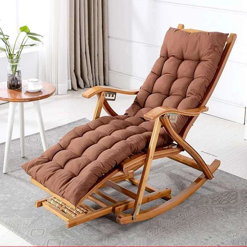 Кресло-качалка бамбуковое глубокое кресло с откидной спинкой, кресло для обеденного перерыва, балкон, мебель для дома для ленивого отдыха, кресло для пожилых людей, массаж ног Изображение 0