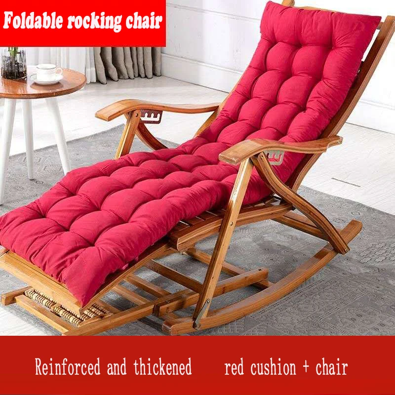 Кресло-качалка бамбуковое глубокое кресло с откидной спинкой, кресло для обеденного перерыва, балкон, мебель для дома для ленивого отдыха, кресло для пожилых людей, массаж ног Изображение 2