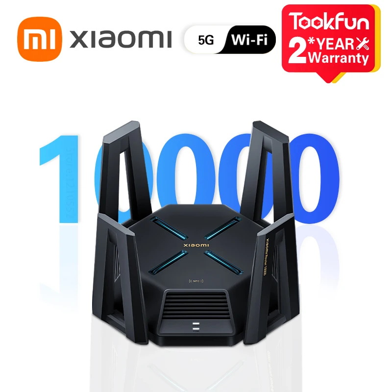Новый 10-гигабитный маршрутизатор XIAOMI Wi-Fi Трехдиапазонный двойной сетевой порт 10G, 2 ГБ оперативной памяти, Ретранслятор ускорения игр, беспроводная сеть USB 3.0, IPTV. Изображение 0