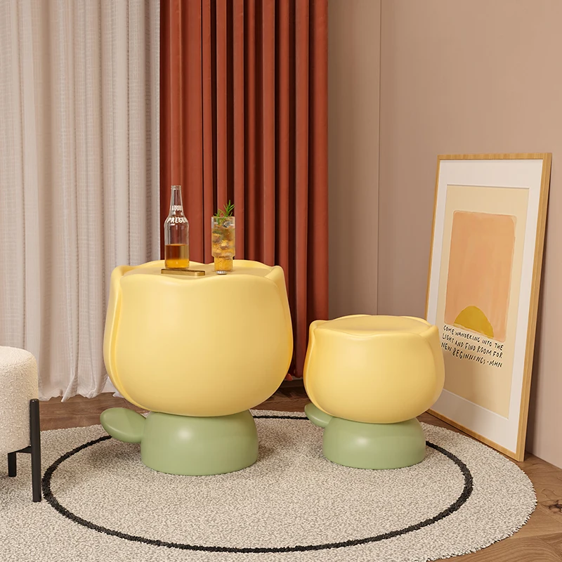 Пластиковая прикроватная тумбочка Маленький Диван Угловой столик Журнальный столик в гостиной Роскошный дизайн Миниатюрный столик Дизайнерская мебель XY50ET Изображение 1