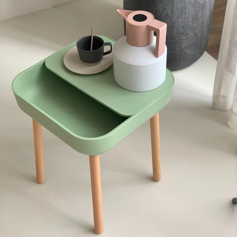 Скандинавская мебель для гостиной, Современный минималистичный приставной столик, Балкон, Креативный журнальный столик для отдыха, Прикроватный квадратный столик CN Изображение 1