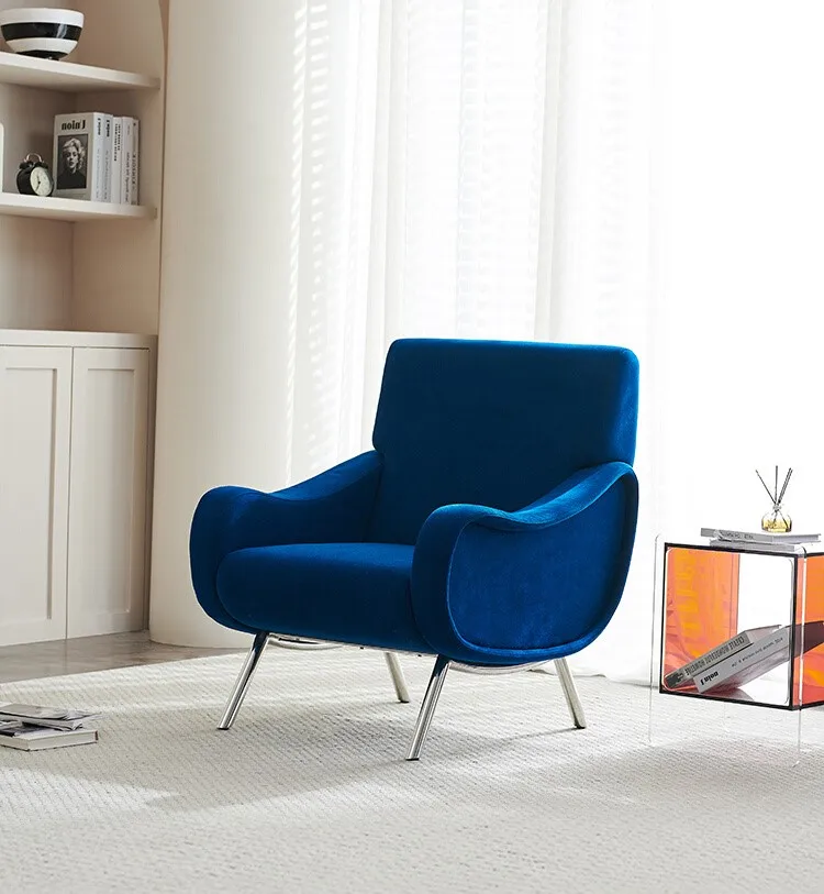 Современное простое кресло, дизайнерское кресло для отдыха, диван, тканевое кресло для гостиной, балкон, роскошное кресло для переговоров Изображение 0