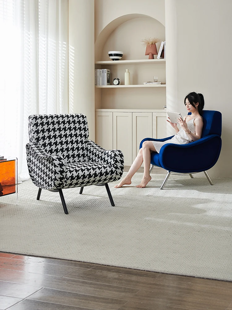 Современное простое кресло, дизайнерское кресло для отдыха, диван, тканевое кресло для гостиной, балкон, роскошное кресло для переговоров Изображение 3