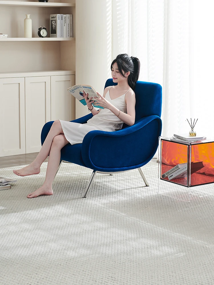Современное простое кресло, дизайнерское кресло для отдыха, диван, тканевое кресло для гостиной, балкон, роскошное кресло для переговоров Изображение 4